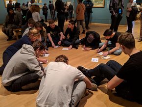 Im Museum starteten wir eigene Kunstversuche.